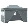 Image de Tente de Réception Pliable avec 4 Parois Tonnelle d'Extérieur Chapiteau de Jardin Belvédère Voyage de Camping 48897