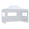 Image de Tente de réception pliable avec 3 parois 3x4 m Acier Blanc