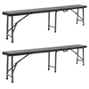 Image de Bancs de jardin pliables lot de 2 180 cm PEHD Noir