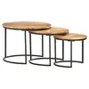 Image de Tables gigognes 3 pcs Bois d acacia massif
