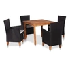 Image de Mobilier à dîner de jardin 5 pcs Résine tressée Noir et marron