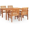 Image de Mobilier à dîner - - Acacia solide - 5 pièces - Résistant aux intempéries - Coussins inclus