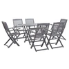 Image de Ensemble à manger de jardin 7 pcs Bois d acacia massif Gris