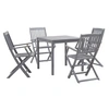 Image de Ensemble à manger de jardin 5 pcs Bois d acacia massif Gris