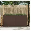Image de Lits surélevés de jardin et 4 pots 2 pcs Résine tressée Marron