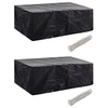 Image de Housses de salon de jardin 2 pcs 8 oillets 200x160x70 cm
