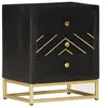 Image de Table de chevet Noir et doré 40x30x50cm Bois de manguier massif286517
