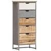 Image de Armoire à Tiroirs Meuble de Rangement Commode Buffet avec 5 Tiroirs Chambre à Coucher Intérieur 45x30x105 cm Bois de Manguier Massif