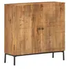 Image de Buffet Armoire Latérale Meuble de Rangement Armoire de Rangement avec 2 Portes Maison Intérieur 75x30x75 cm Bois de Manguier Massif
