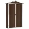 Image de Abri de Jardin Cabane Maison de Stockage Remise d'Extérieur Hangar de Stockage d'Outils Marron 116x45x175 cm Acier 46304