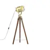 Image de Lampadaire - - Bois de manguier massif - 97 cm - E27 - Trépied - Chic