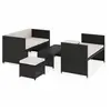 Image de Salon de jardin noir acier 4 personnes 95.5 x 45 x 35.0 cm 5 pieces