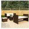 Image de Salon de jardin 5 pieces 4 personnes resine tressee 95.5 x 45 x 35.0 noir