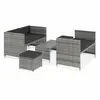 Image de Salon de jardin acier 5 pieces 5 personnes 95.5 x 45 x 35.0 cm gris