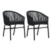 Image de Lot de 2 chaise en rotin empilable non pliable exterieur H. 78 cm noir