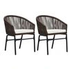 Image de Lot de 2 chaise en rotin empilable non pliable exterieur H. 78 cm marron