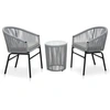 Image de Salon de jardin metal 3 pieces noir 35.0 x 48 cm 2 personnes