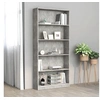 Image de Bibliothèque à 5 niveaux Gris béton 80x24x175cm Bois ingénierie