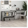 Image de Bureau d'angle Gris béton 200x50x76 cm Aggloméré