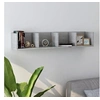Image de Cd-wandschap 100x18x18 cm bewerkt hout betongrijs801323