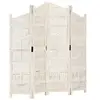 Image de Kamerscherm met 4 panelen handgesneden 160x165 cm mangohout wit285327