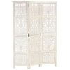 Image de Cloison de séparation 3 panneaux Blanc 120x165 cm Bois manguier