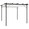 Image de Pergola avec toit rétractable Blanc crème 3 x 3 m Acier