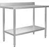 Image de Table de travail de cuisine avec dosseret 120x60x93 cm Inox