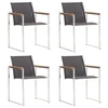 Image de Lot de 4 chaise en acier empilable non pliable exterieur H. 85 cm gris