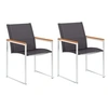 Image de Lot de 2 chaise en acier empilable non pliable exterieur H. 85 cm gris