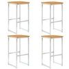 Image de Chaises de bar lot de 4 bois d'acacia solide/acier inoxydable46507