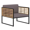 Image de Lot de 2 chaise exterieur non pliable en acacia H. 62 cm gris