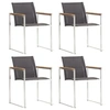 Image de Lot de 4 chaise en acier empilable non pliable H. 85 cm exterieur gris