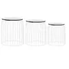 Image de Tables Basses 3 pcs Table Gigogne Table d'Appoint Table de Salon Bout de Canapé Table de Salle de Séjour Maison Intérieur Blanc
