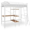 Image de Lit Superposé avec Cadre de Table Structure de Lit Cadre de Lit Enfants Chambre à Coucher Maison Intérieur Blanc Métal 90x200 cm 287906