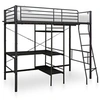 Image de Stapelbedframe met tafel metaal zwart 90x200 cm287907