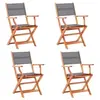 Image de Chaises pliables de jardin lot de 4 Gris Eucalyptus textilène
