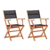 Image de Lot de 2 chaises pliables de jardin - Noir Eucalyptus et textilène