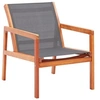 Image de Chaise de jardin Gris Bois d'eucalyptus solide et textilène