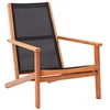 Image de Chaise de jardin base - Bois d'eucalyptus solide et textilène - Noir