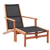 Image de Chaise de jardin et repose-pied - Eucalyptus solide et textilène - Noir