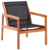 Image de Chaise de jardin - Bois d'eucalyptus solide et textilène - Noir
