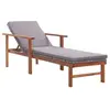 Image de Chaise longue H. 56 cm L. 200 cm en acacia gris non pliable