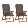 Image de Lot de 2 chaise en teck pliable exterieur H. 104 cm gris