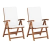 Image de Lot de 2 chaise en teck pliable H. 104 cm exterieur beige