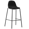 Image de Lot de 6 chaise de bar H. 99 cm non pliable interieur en plastique noir
