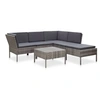Image de Salon de jardin modulable gris 6 pieces resine tressee 69 x 60 x 67 cm 6 personnes