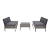 Image de Salon de jardin modulable resine tressee gris 5 pieces 60.0 x 60 x 35 4 personnes