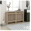 Image de Cache-radiateur en MDF 152x19x81 cm - - Brun - Design moderne à lattes