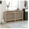 Image de Cache-radiateur en MDF brun - - 172x19x81 cm - Design moderne à lattes